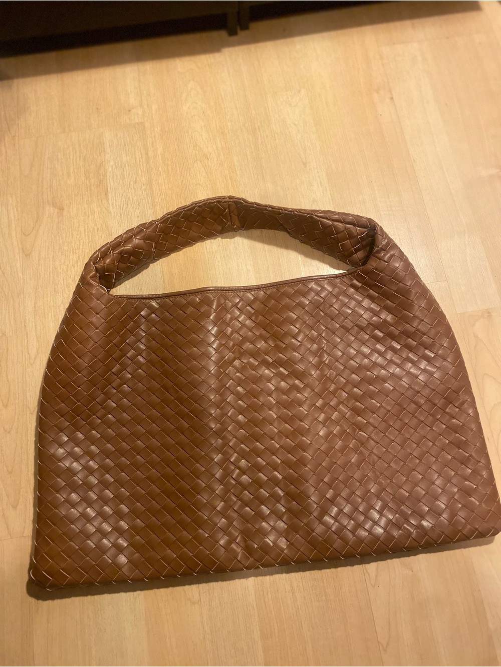 Anthropologie Woven Hobo Tote in Chestnut Brown
